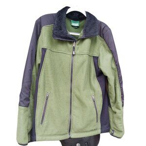 LL Bean Mens Medium Polartec Fleece-Lined Warm Fall Winter Jacket Green
